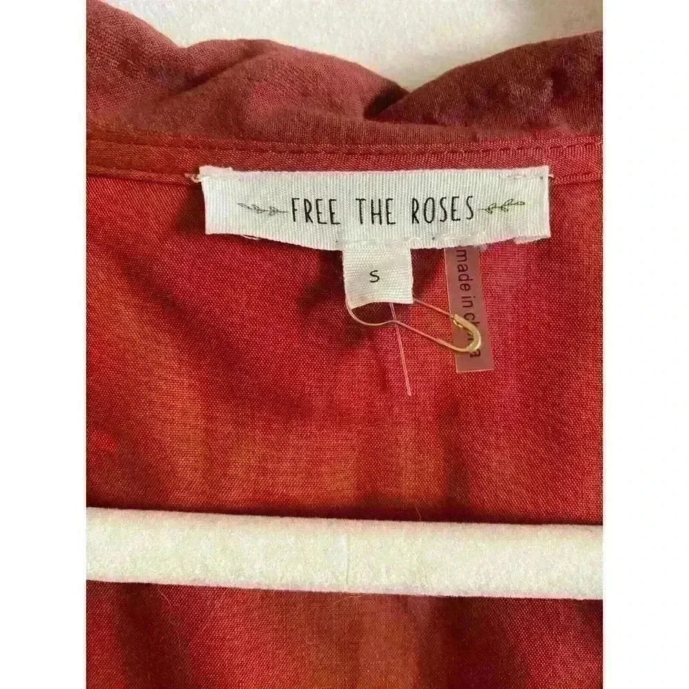 NWOT Free The Roses‎ Women's Stripe Texture Midi Dress Size Small - Picture 3 of 5